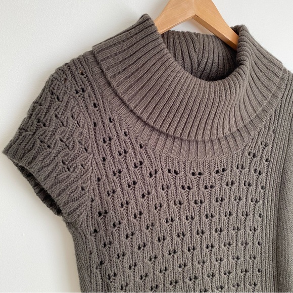 Zamba NWOT Womens Short Sleeve Tunic/Mini Dress Knit Sweater, Brown/Gray, Size 2 - Picture 4 of 9